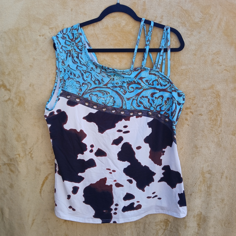 Stylish Blue and Black Women's Top